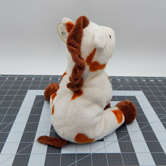 Ty Pluffies Gallops Horse White Brown Spotted Pony 2005 Tylux Stuffed Plush - Picture 4 of 13